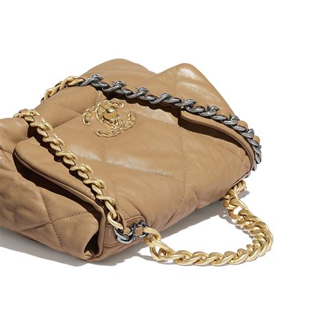 chanel flap 22|Chanel 19 dark beige.